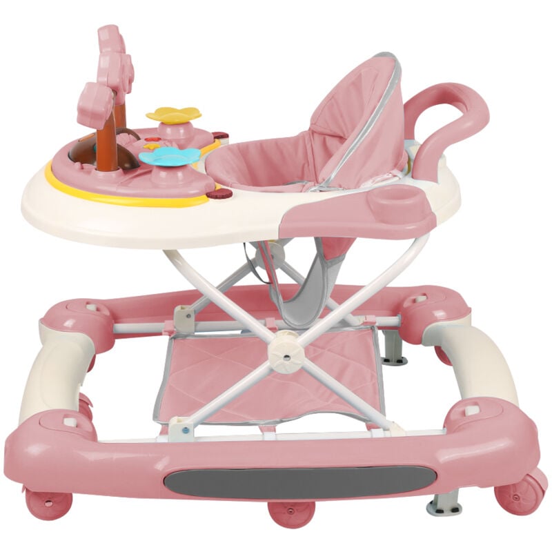 2-in-1-Lauflernhilfe und Aktivitätscenter, Lauflernhilfe, Schiebe-Lauflernhilfe, Lichter und Musik, Höhenverstellbar, Leicht zusammenklappbar, Ab 6
