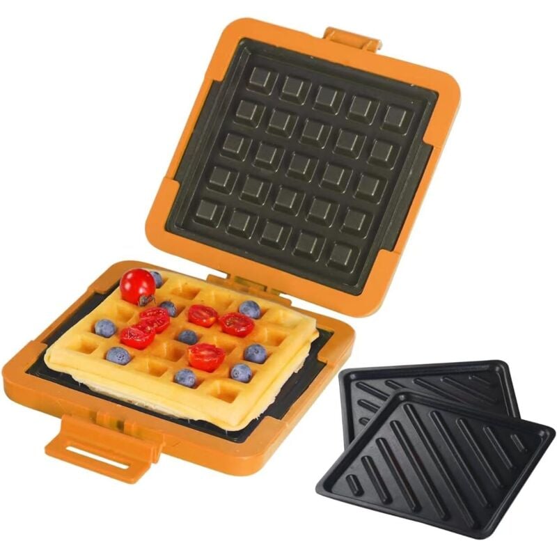 2-in-1 Mikrowellen-Sandwich- und Waffeleisen – Vollständig geschlossenes, herausnehmbares Silikon-Waffeleisen für Sandwiches, Frühstück, Fleisch,