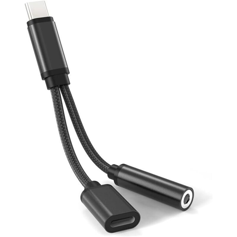 2-in-1 USB-C-Audioadapter mit Typ-C-Anschluss und Ladeadapter, kompatibel mit Huawei P40 Pro/P30 Pro/P20, Mate 20 Pro/Mate 30 Pro, Mi 9/9T