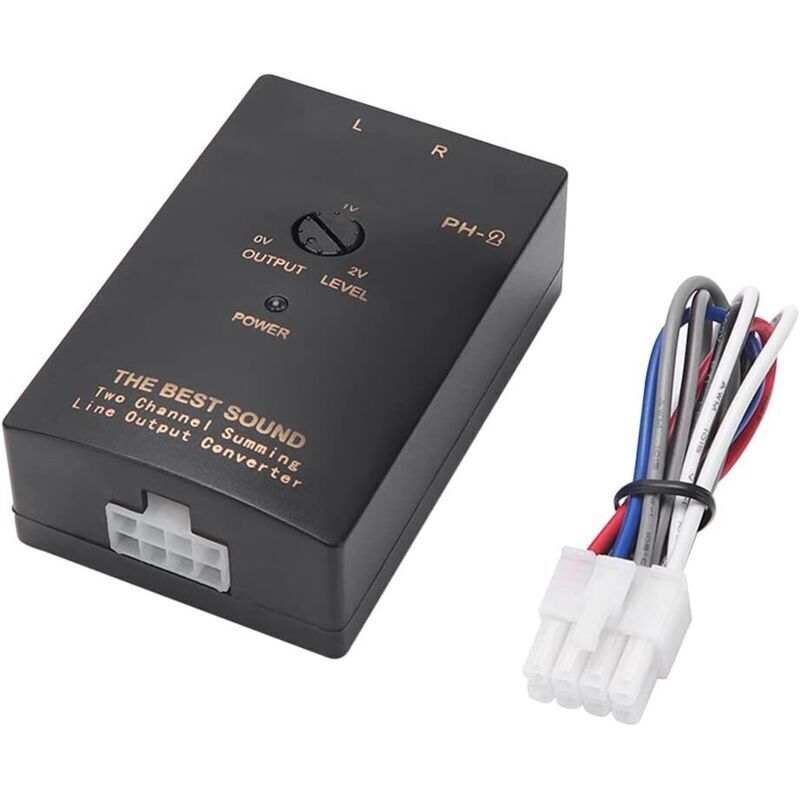 2-Kanal-RCA-Hoch-zu-Niedrig-Line-Ausgangswandler, Kfz-Line-Konverter-Ausgangsadapter für Kfz-Verstärker, Schwarz