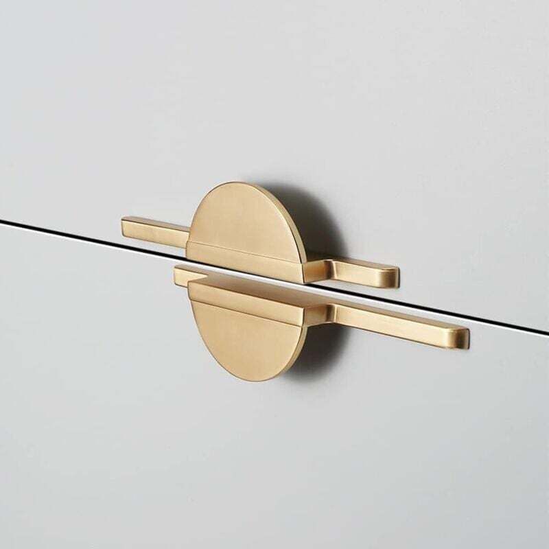 2 Küchenschrankgriffe, 64 mm Mittenabstand, Gold, für Küchenmöbel, für Küchentüren und Schubladen.