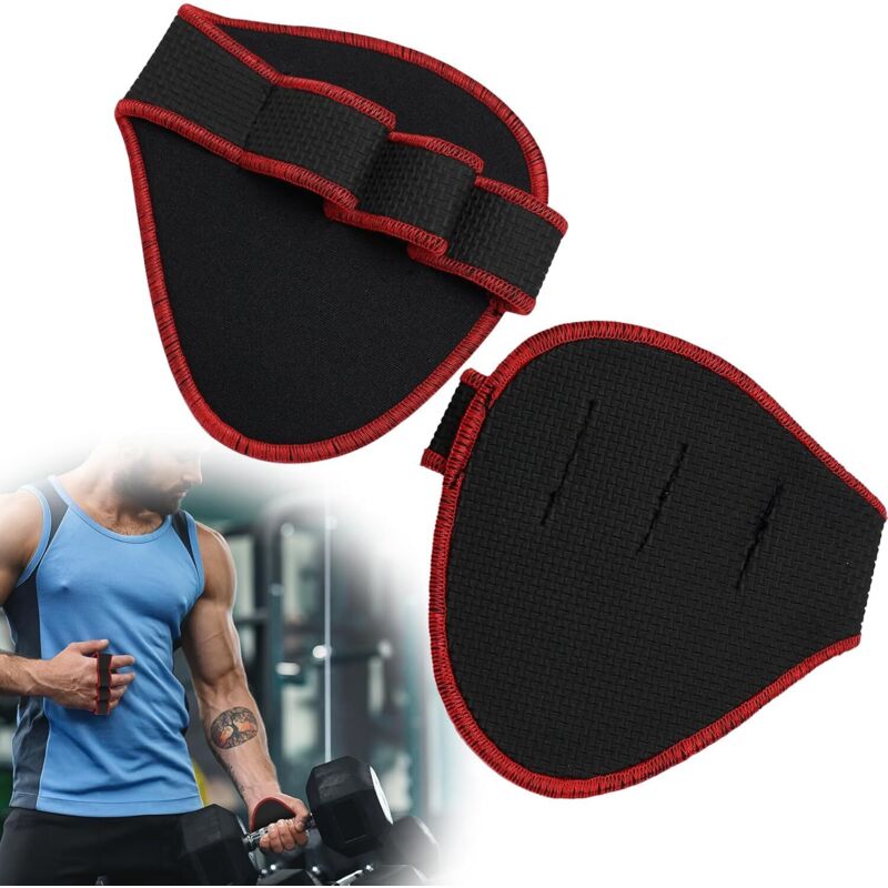 2 Neopren-Traktionspads – Bodybuilding/Crossfit/Gewichtheben – Unisex – Schwarz