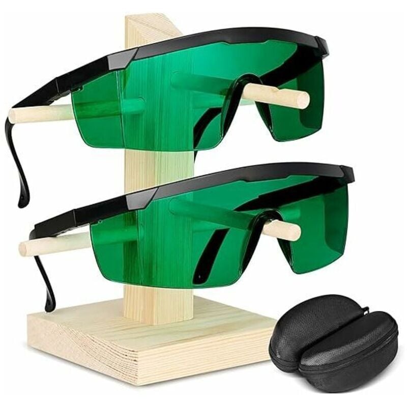 2 Paar grüne Laserschutzbrille für UV-Schutz – 200/450/800/2000 nm Infrarotlicht für ipl opt Graviermaschine – Augenschutzbrille mit Rahmen,