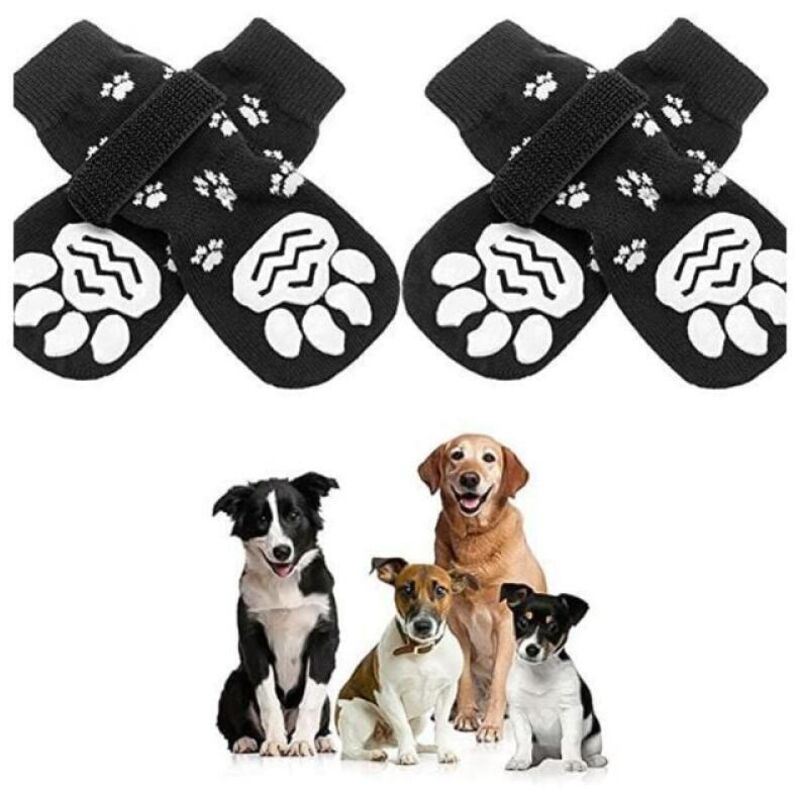 2 Paar weiche, verstellbare Pfotenschützer für Haustiere, doppelseitiger, rutschfester Pfotenschutz für Haustiere, Größe L