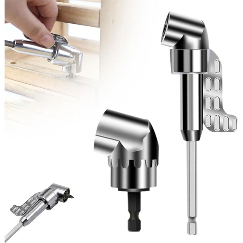 2 Pack Winkelschrauber Aufsatz, 90 Grad Winkelaufsatz für Akkuschrauber, Winkelbohraufsatz 1/4 Zoll für Akkuschrauber, Winkelgetriebe für präzises