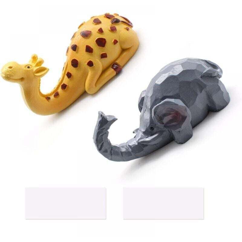 (2 Pcs) Cartoon Tier Klebe Haken, kinder Cartoon Haken, Nette Tier Haken, geeignet für Wohnzimmer, Küche, Bad