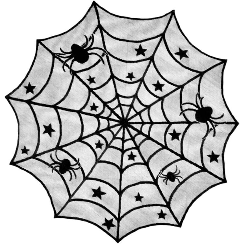 Stück Halloween-Dekoration, Heimdekoration, Spitzentischdecke, schwarze Spinnen-Tischdecke, Halloween-Dekoration, Halloween-Heimdekoration,