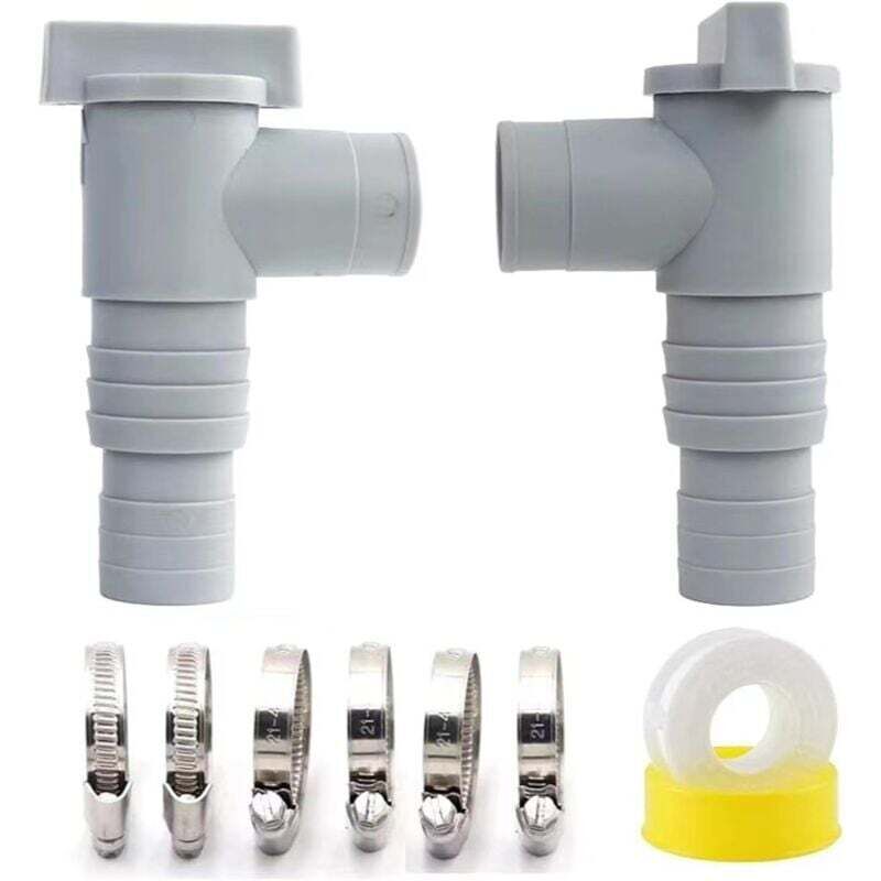2 Pièces Vanne Intex Raccord Piscine Vanne d Arret Piscine 32/38mm Intex Set of Pool Shut-Off Valve PVC Hose 32 Mm Maintenance Pool Accessories Pool