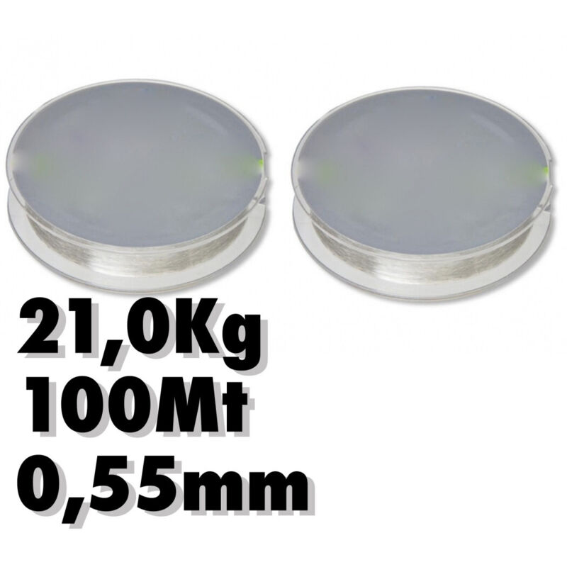 Trade Shop Traesio - Trade Shop - 2 Rollen Schnur 0,55 mm 21,0 kg 100 Meter jeder Carbon Angeln Super Stärke -