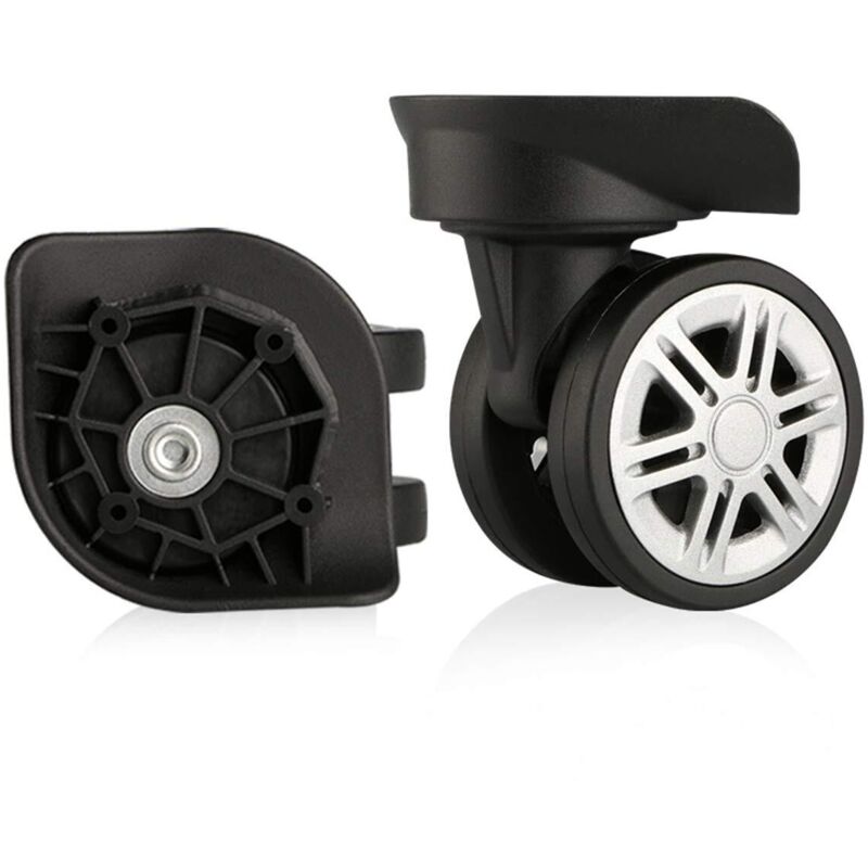 2 Rollen mit Doppelrollenlager sind als praktische Reparaturlösung für Trolleys und Koffer konzipiert.