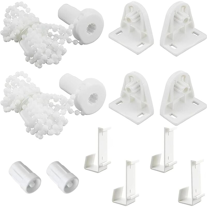 Bluedeer - 2 Sets Rollo Halterung Fenster 17mm, Klemmfix Rollo ohne Bohren, Ersatzteile für Verdunklungsrollo, Doppelrollo, Seitenzugrollo, Weiß