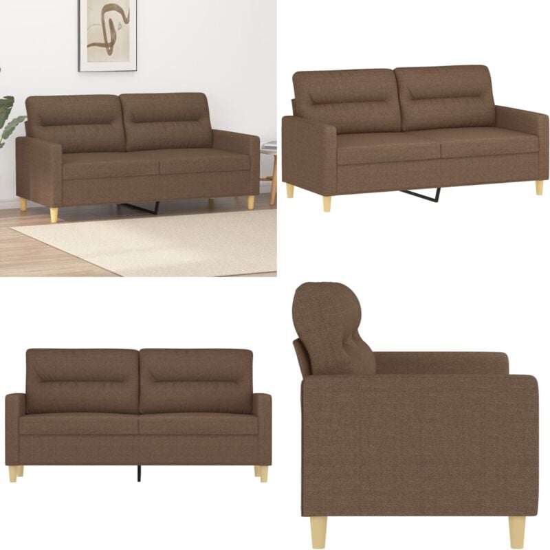 2-Sitzer-Sofa Braun 140 cm Stoff - 2-Sitzer Sofa - Couch - Wohnzimmersofa - Leder Sofa - Braun - Home & Living