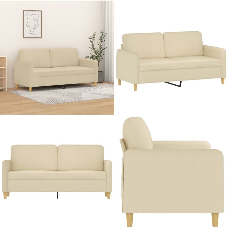 2-Sitzer-Sofa Creme 140 cm Stoff - Couch - 2-Sitzer Sofa - Cremefarbenes Sofa - Wohnzimmersofa - Modernes Sofa - Home & Living