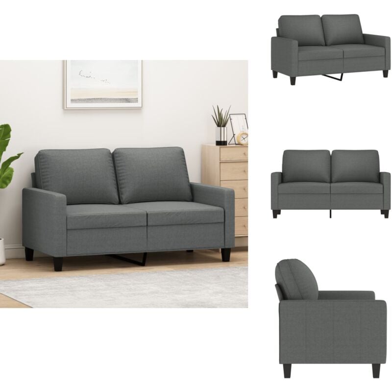 2-Sitzer-Sofa Dunkelgrau 120 cm Stoff - 2-Sitzer Sofa - Grau Sofa - Wohnzimmersofa - Gemütliches Sofa - Modernes Sofa