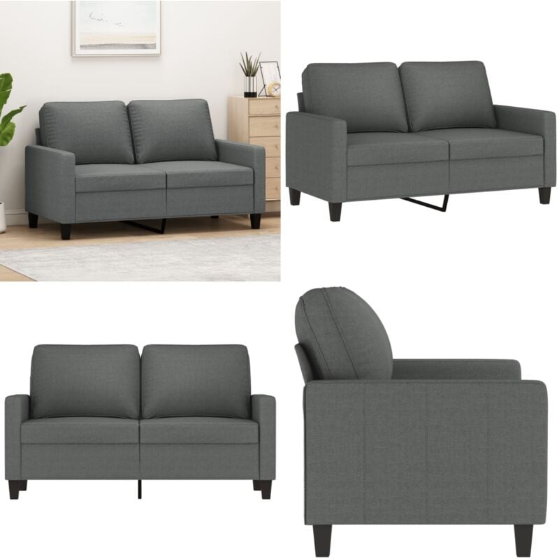 2-Sitzer-Sofa Dunkelgrau 120 cm Stoff - 2-Sitzer Sofa - Grau Sofa - Wohnzimmersofa - Gemütliches Sofa - Modernes Sofa - Home & Living