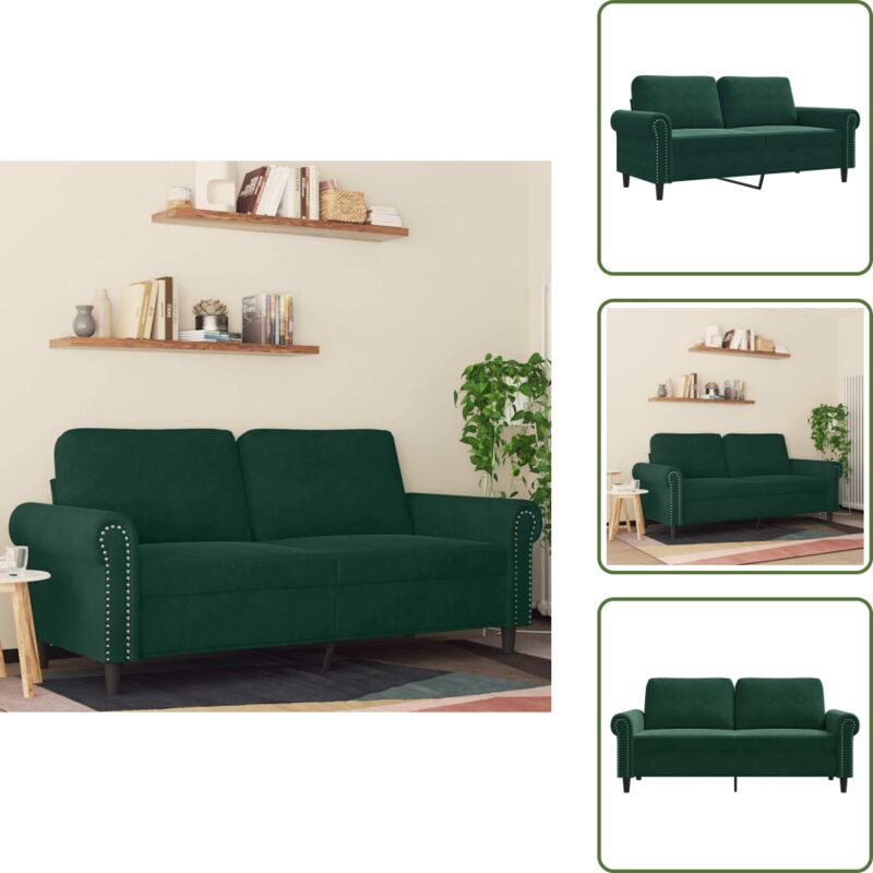 2-Sitzer-Sofa Dunkelgrün 140 cm Samt - Samtsofa - Wohnzimmersofa - 2er Sofa - Dunkelgrünes Sofa - Modernes Sofa