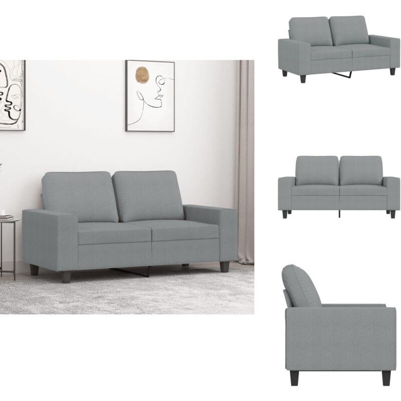 2-Sitzer-Sofa Hellgrau 120 cm Stoff - Couch - 2-Sitzer Sofa - Wohncouch - Grau Sofa - Modernes Sofa