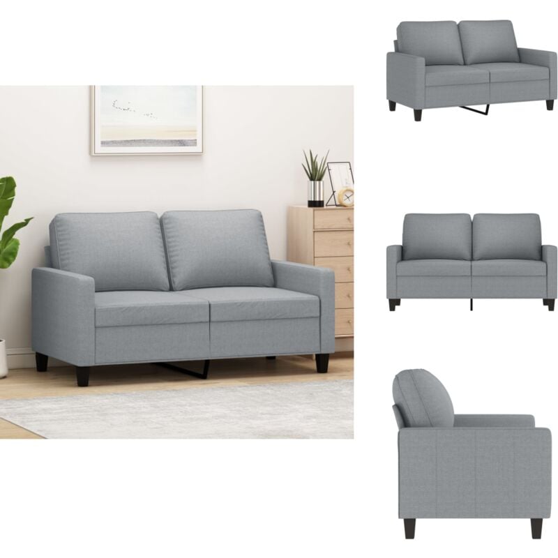 2-Sitzer-Sofa Hellgrau 120 cm Stoff - Couch - 2-Sitzer Sofa - Wohnzimmersofa - Grau Sofa - Modernes Sofa