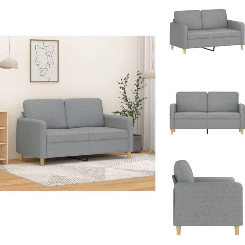 2-Sitzer-Sofa Hellgrau 120 cm Stoff - Couch - 2-Sitzer Sofa - Wohnzimmersofa - Grau Sofa - Modernes Sofa