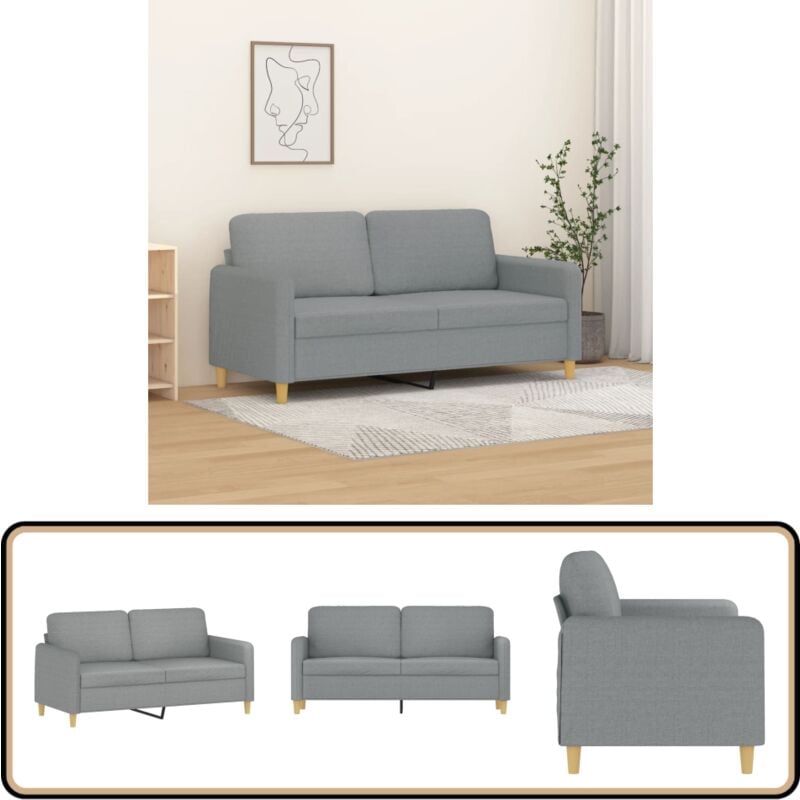 2-Sitzer-Sofa Hellgrau 140 cm Stoff - Couch - 2-Sitzer Sofa - Wohncouch - Grau Sofa - Modernes Sofa