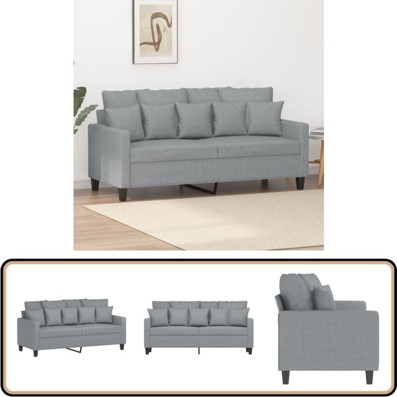 2-Sitzer-Sofa Hellgrau 140 cm Stoff - Couch - 2-Sitzer Sofa - Wohnzimmersofa - Grau Sofa - Modernes Sofa