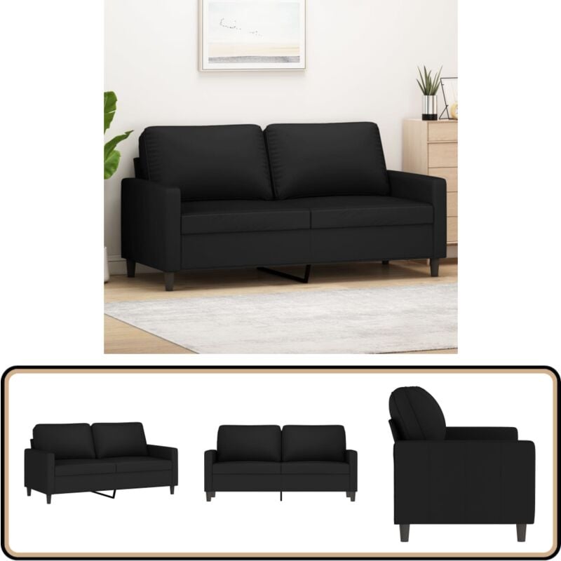 2-Sitzer-Sofa Schwarz 140 cm Samt - Samtsofa - Schwarzes Sofa - 2-Sitzer Sofa - Wohnzimmersofa - Modernes Sofa