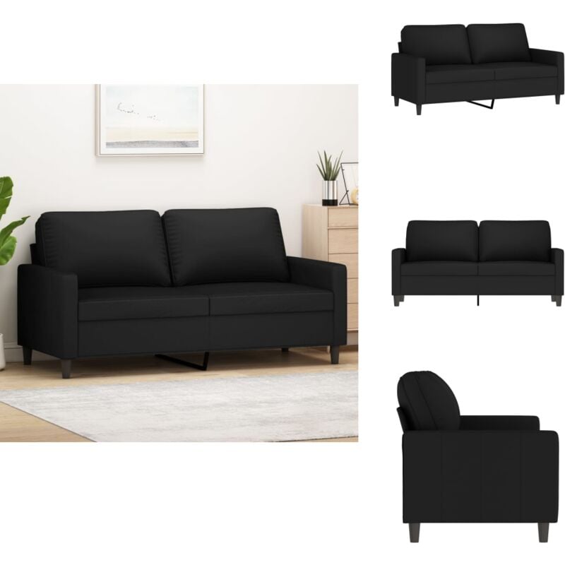 2-Sitzer-Sofa Schwarz 140 cm Samt - Samtsofa - Schwarzes Sofa - 2-Sitzer Sofa - Wohnzimmersofa - Modernes Sofa