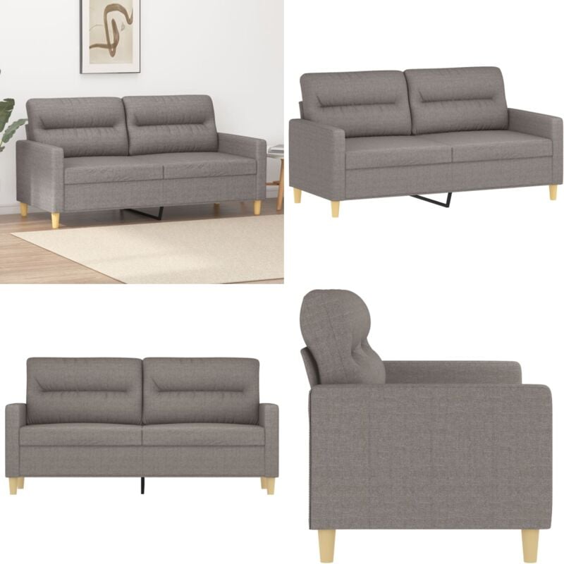 2-Sitzer-Sofa Taupe 140 cm Stoff - Couch - 2-Sitzer Sofa - Wohnzimmersofa - Polstersofa - Lounge Sofa - Home & Living