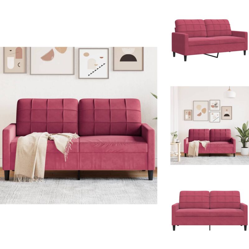 2-Sitzer-Sofa Weinrot 140 cm Samt - 2-Sitzer-Sofa - 2-Sitzer-Sofas - Sofa - Couch