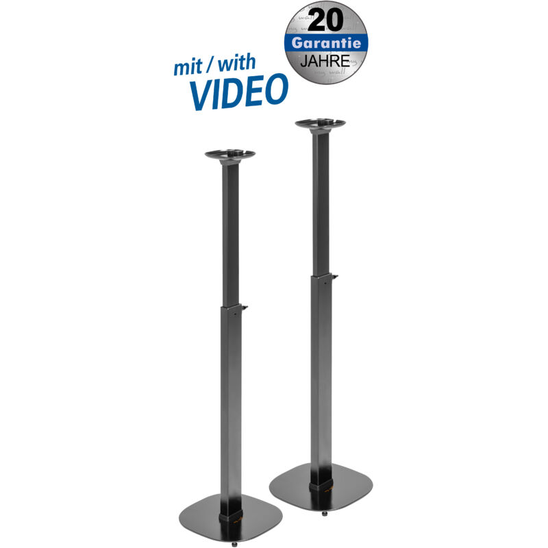 2 Ständer für sonos one & one sl-Lautsprecher Lasten: 10 kg, verstellbare Höhe: 738 - 1182 mm, schwarz