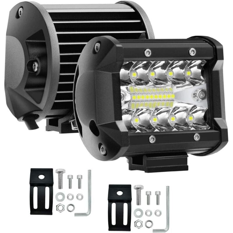 2 Stück 10 cm 4 Zoll 60 W LED-Leiste Spot Flutlichtstrahl LED-Streifen 12 V 24 V wasserdichte LED-Leiste LED-Arbeitsleuchte LED-Strahler für 4x4