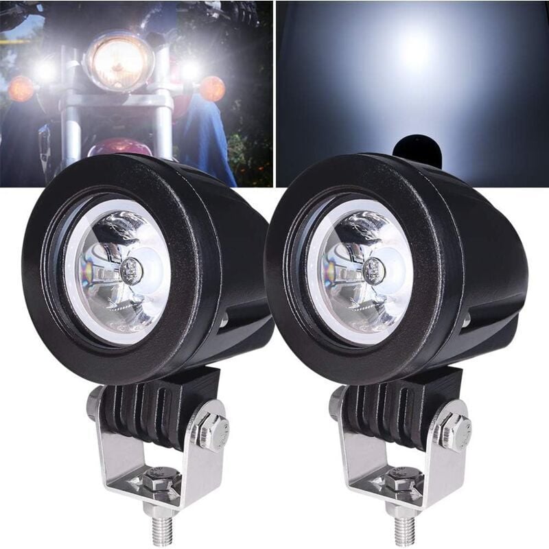 2 Stück 10 W weiße LED-Motorrad-Nebelscheinwerfer, 3 Zoll LED-Motorrad-Scheinwerfer, Zusatzlicht, Motorrad-Nebelscheinwerfer, wasserdichter