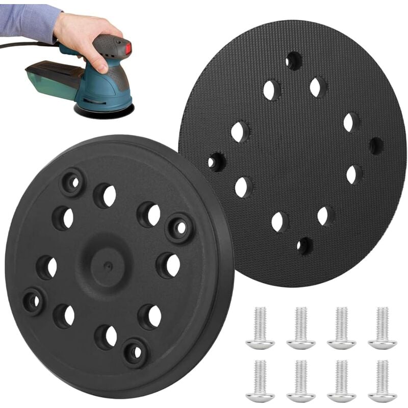 2 Stück 125 mm Schleifscheibe mit Klettverschluss, 8 Löcher Schleifpad, kompatibel mit Bosch PEX 270 A und PEX 270 AE Exzenterschleifer