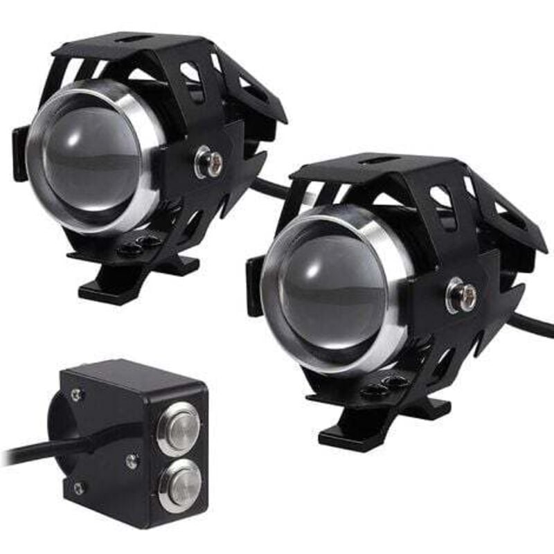 2 Stück 15 W Motorradscheinwerfer, zusätzliche LED-Leuchten, Motorrad-Frontscheinwerfer, Anti-Beschlag-Projektor, Spot, LED-Motorrad, 3000 LM U5,