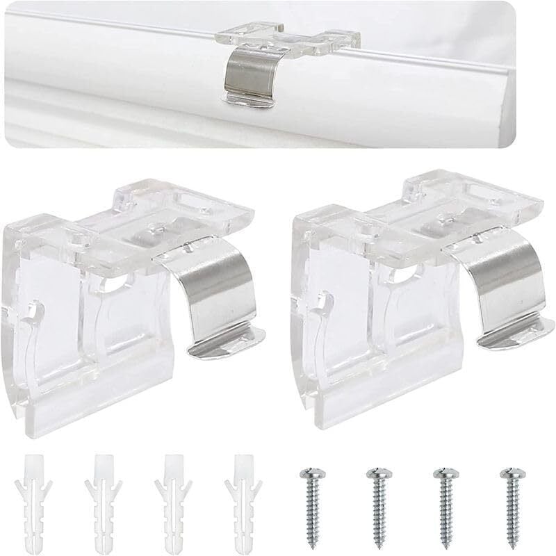 2 Stück 25 mm Vorhang-Jalousie-Festinstallationscode, Vorhang-Befestigungshalterung, Vorhang-Festinstallationscode