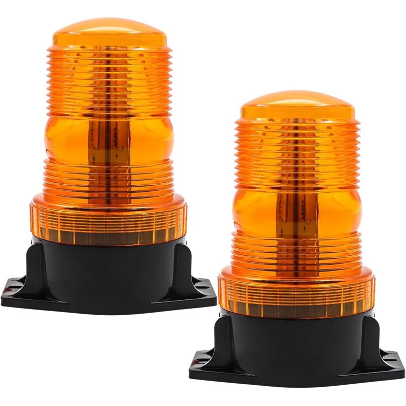 2 Stück 30LED Gyrophare LED Orange, 15W Stroboskop-Notlicht Warnsignallichter 12V 24V Notfallblitz für LKW Schneepflug Pannenhilfe Hebebühne