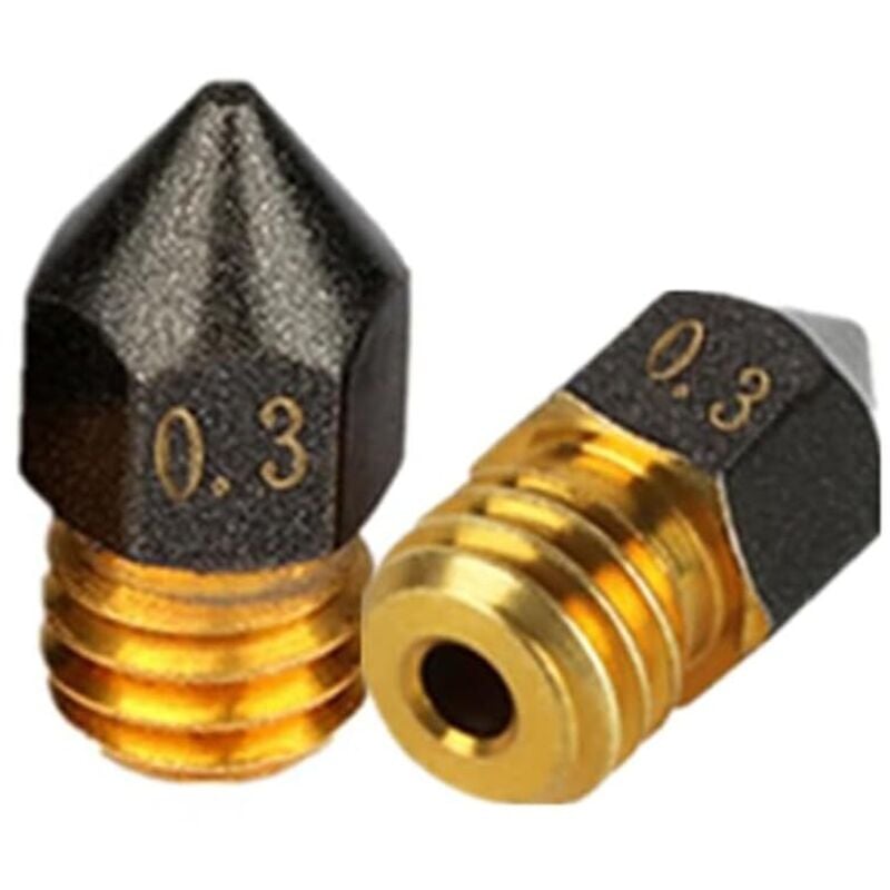 2 Stück 3D-Druckerzubehör MK8 Vulkanische Messingdüse - 0,3 / 1,75 mm für 1,75 mm Ender3 Pro CR10/S