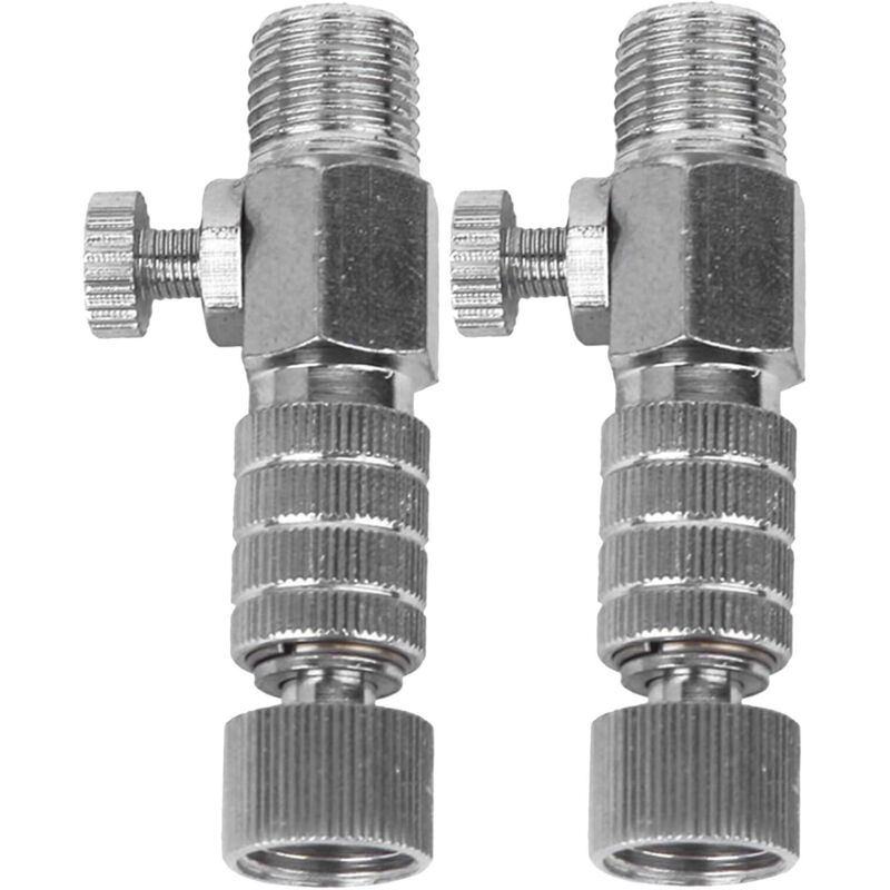2 Stück Airbrush Schnellkupplungs Adapter Metall mit Luftstromregulierung Kompressoranschluss Airbrush Zubehör für Präzise Farbsteuerung und