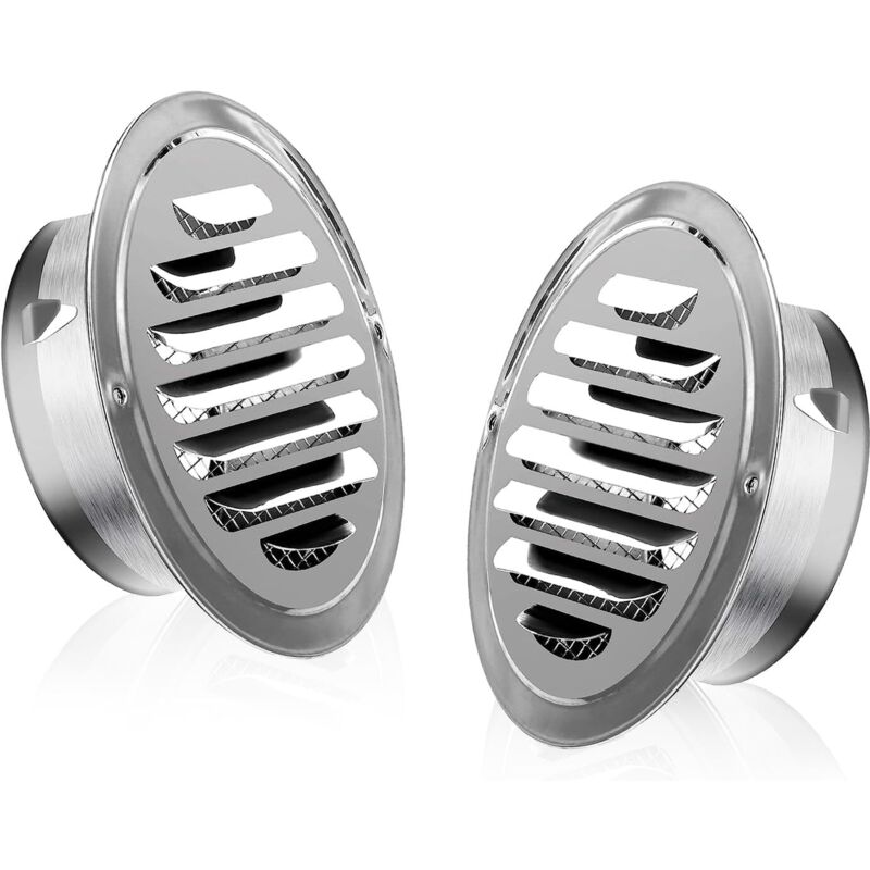 2 Stück Außenbelüftungsgitter Rundgitter Edelstahl 100 mm Schutzgitter mit Fliegengitter für Küchenhaube