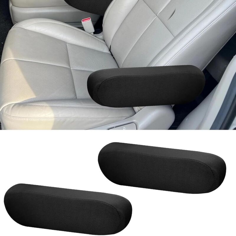 2 Stück Auto-Armlehnenpolster, universeller schwarzer Auto-Armlehnenschutz, Auto-Armlehnenbezug, Auto-Vordersitz-Armlehnenbezug für die meisten