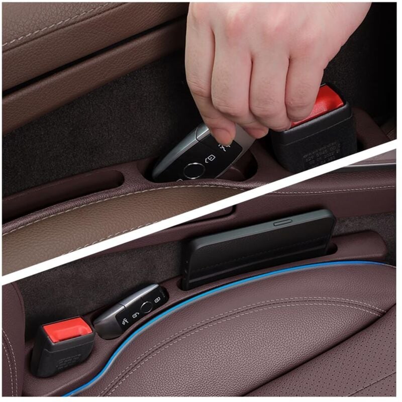 2 Stück Autositz-Lückenfüller mit vergrößertem Schlitz, Autositz-Lückenfüller, Autositz-Lückenfüller, universelles Auto-Organizer-Zubehör (rot)