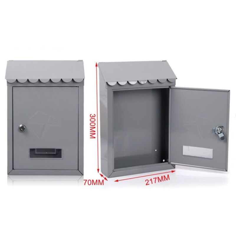 2 Stück Briefkasten im Vintage-Stil, zur Wandmontage, großes Fassungsvermögen für Umschläge, verschließbarer, regendichter Briefkasten, einfach zu