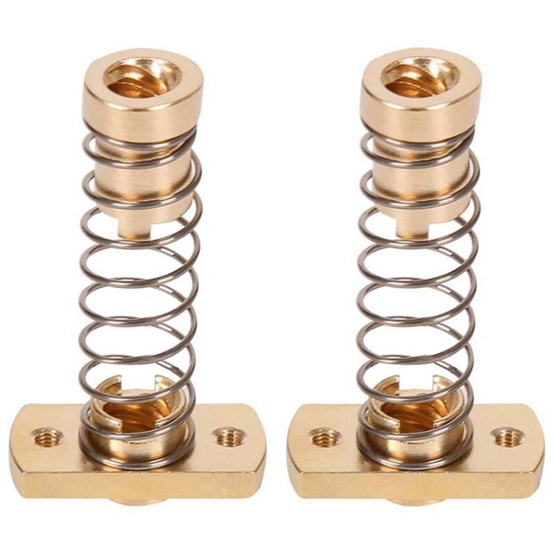 2 Stück CR10 Z-Achsen-Federmutter T8 spielfreies Messing eliminiert Lückenmuttern für 3D-Drucker-Upgrade, Ender 3 Ender 3s Ender 3 Pro V2 CR-10