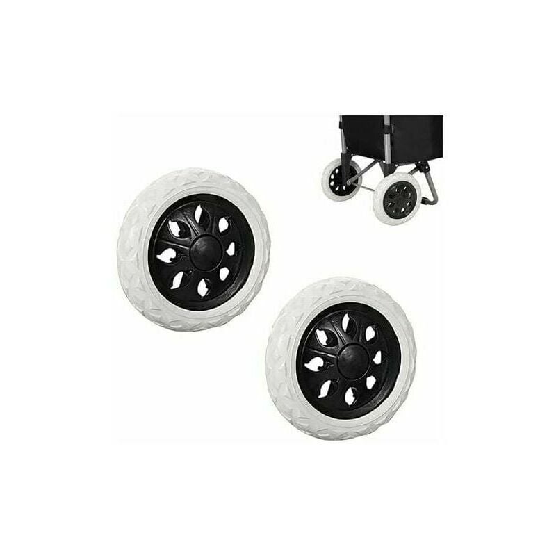 Alovez - 2 Stück Ersatz-Einkaufswagenräder aus Gummi, Trolley-Räder aus Kunststoff mit Schaumstoff, schwarzes Trolley-Rad im Hot-Design, für