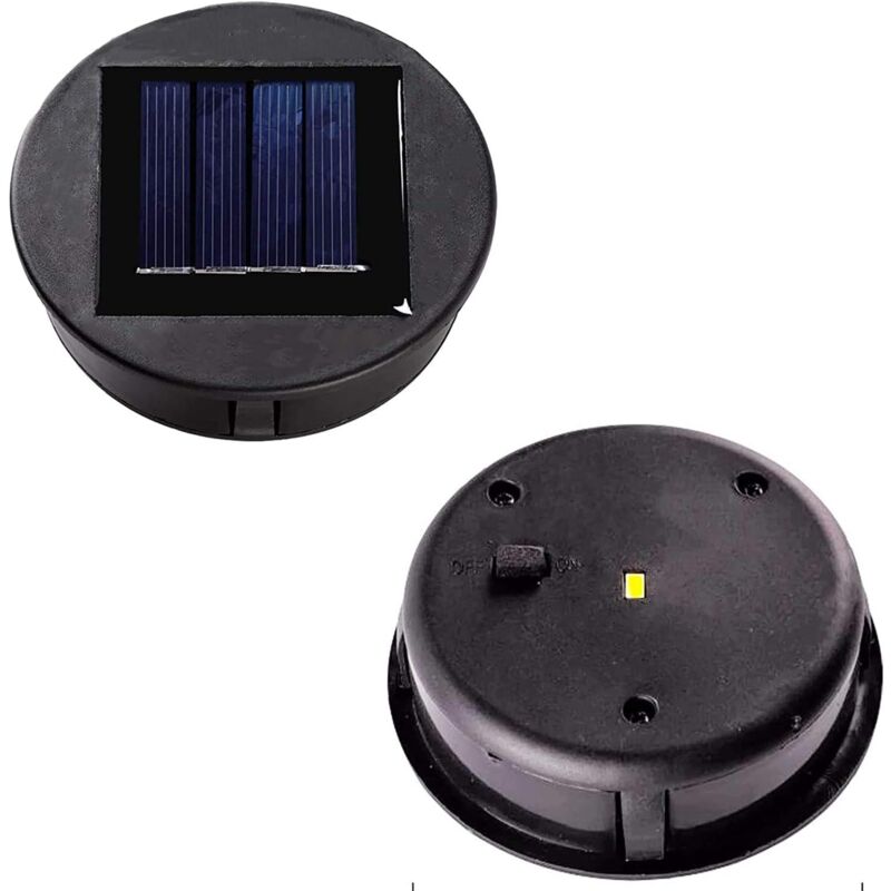 2 Stück Ersatz Top Solar Laterne Licht Solarpanel Licht Abdeckung mit LED-Lampe, diy Solar Laterne für Outdoor-Garten Dekor Ulisem