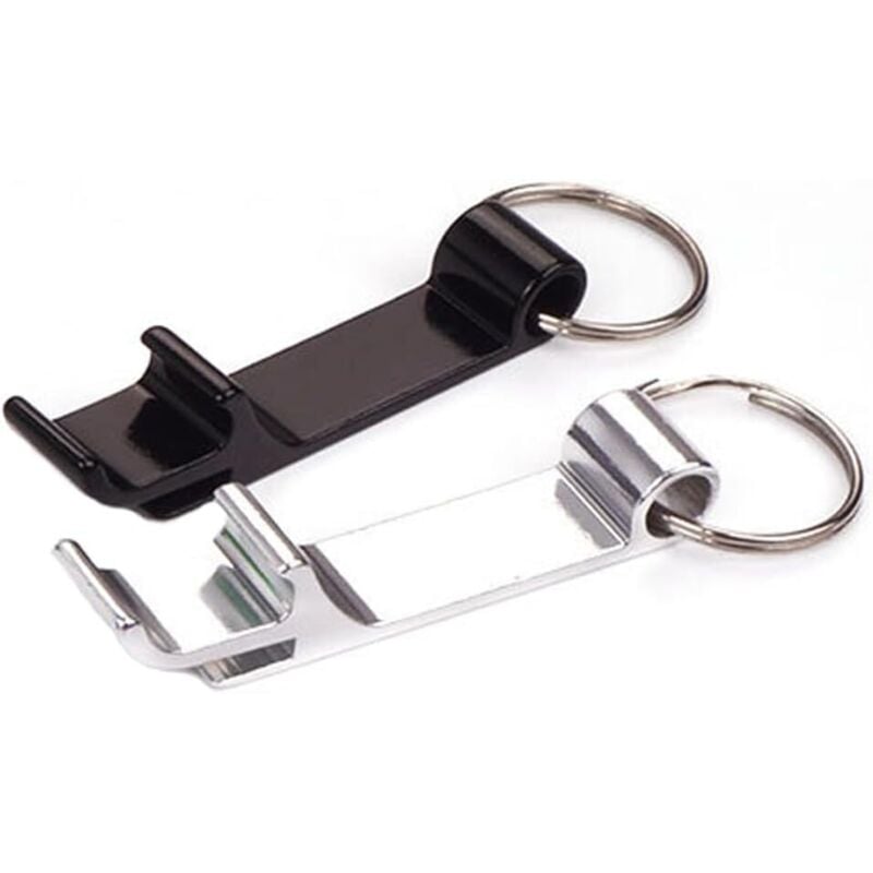 2 Stück Flaschenöffner Set – Silber/Schwarz, ideal für Partys und Outdoor – Schlüsselanhänger Flaschenöffner & Bieröffner