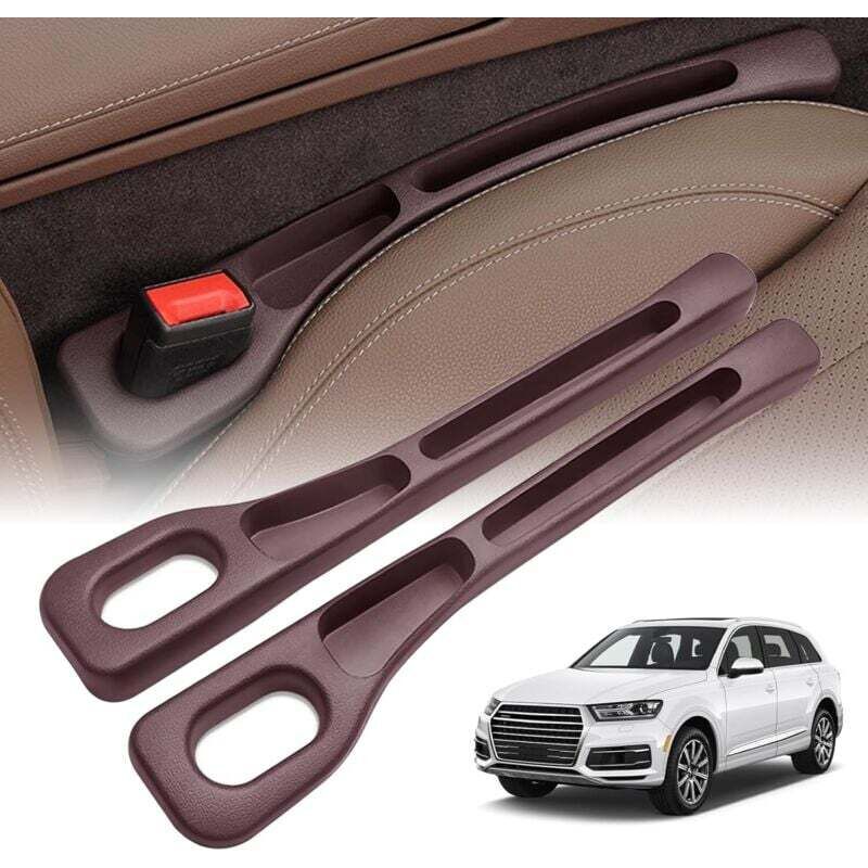 2 Stück Innenraum-Sitzfüller, universelle Autositz-Spaltfüller, auslaufsichere Autositz-Spaltfüllstreifen, für die meisten Automodelle (Braun)