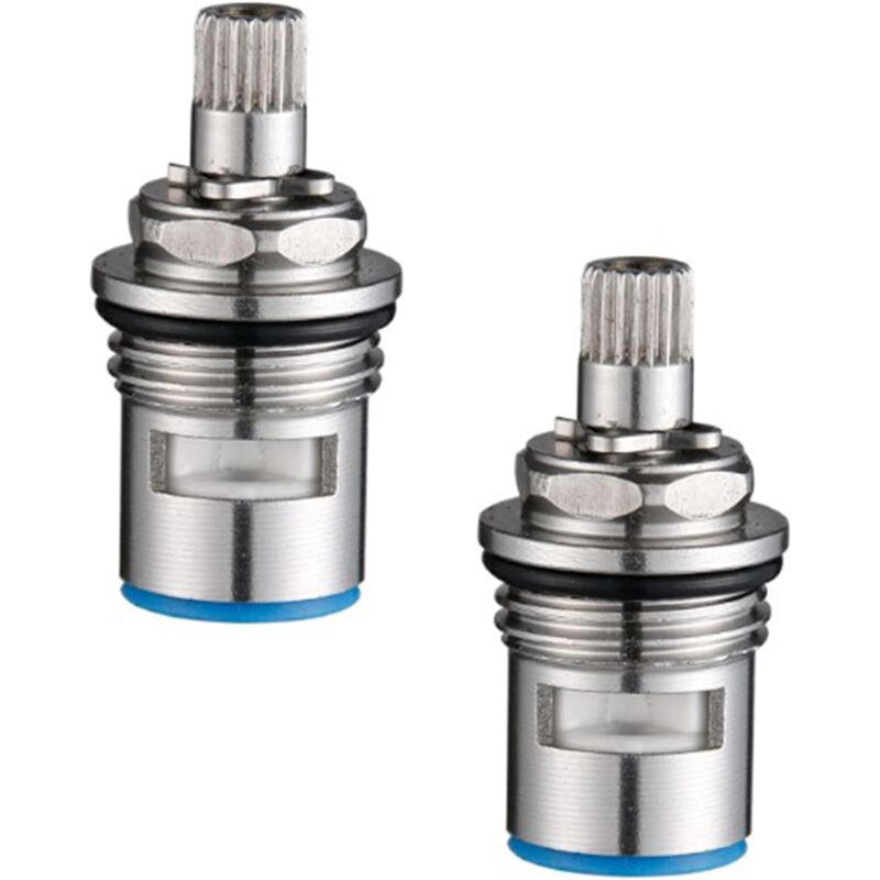 Aougo - 2 Stück Keramik-Wasserhahn-Ersatzkartusche, Keramikscheiben, Innenfilter-Ersatzventil, Wasserhahn-Wasserhahn aus Edelstahl,