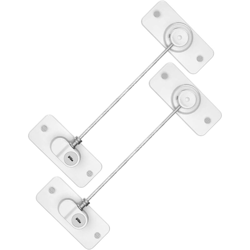 Linghhang - 2 Stück Kinder Fenstersicherung mit Schlüssel, Selbstklebende Kinder Fenstersicherung mit Öffnungsbegrenzungskabel, Kinder