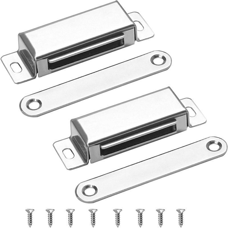 2 Stück magnetische Schranktürverschlüsse, Zugkraft bis zu 40 kg, robuste Magnetverschlüsse für Möbel, Schubladen, Duschtüren und Kleiderschränke